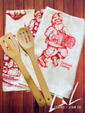 Tea Towels- Santa Herpin Toile