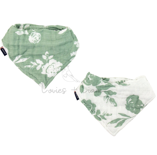 Vintage & Modern Floral Bandana Bib Set