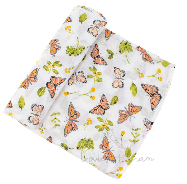 Butterfly Single Oh-So-Soft Muslin Swaddle Blanket