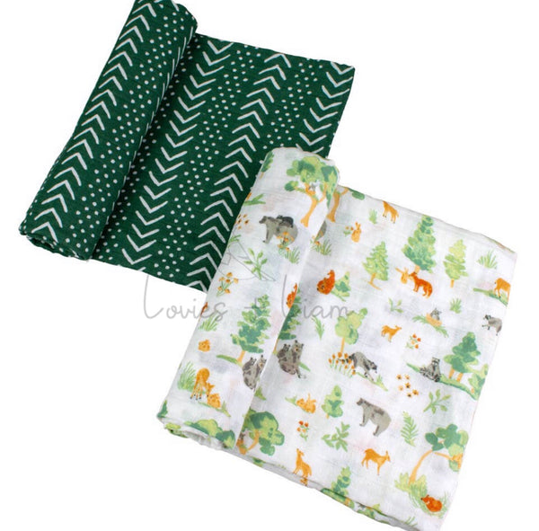 Forest Friends Muslin Swaddle Blanket Set