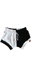 Black + White Color Blocked Shorts